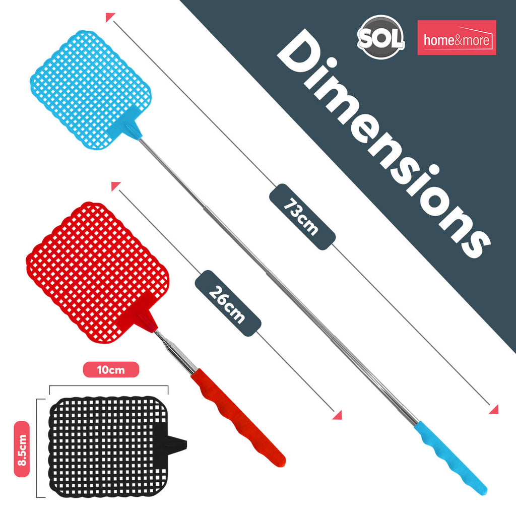 Telescopic Fly Swatter 26–73cm | Insect Bug Swat Tool | 4 Pack