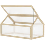 NookGrow All Season Cold Frame Planter for Winter Growing, 35.5" x 20.5" x 19.5", Natural Wood