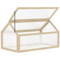 NookGrow All Season Cold Frame Planter for Winter Growing, 35.5" x 20.5" x 19.5", Natural Wood