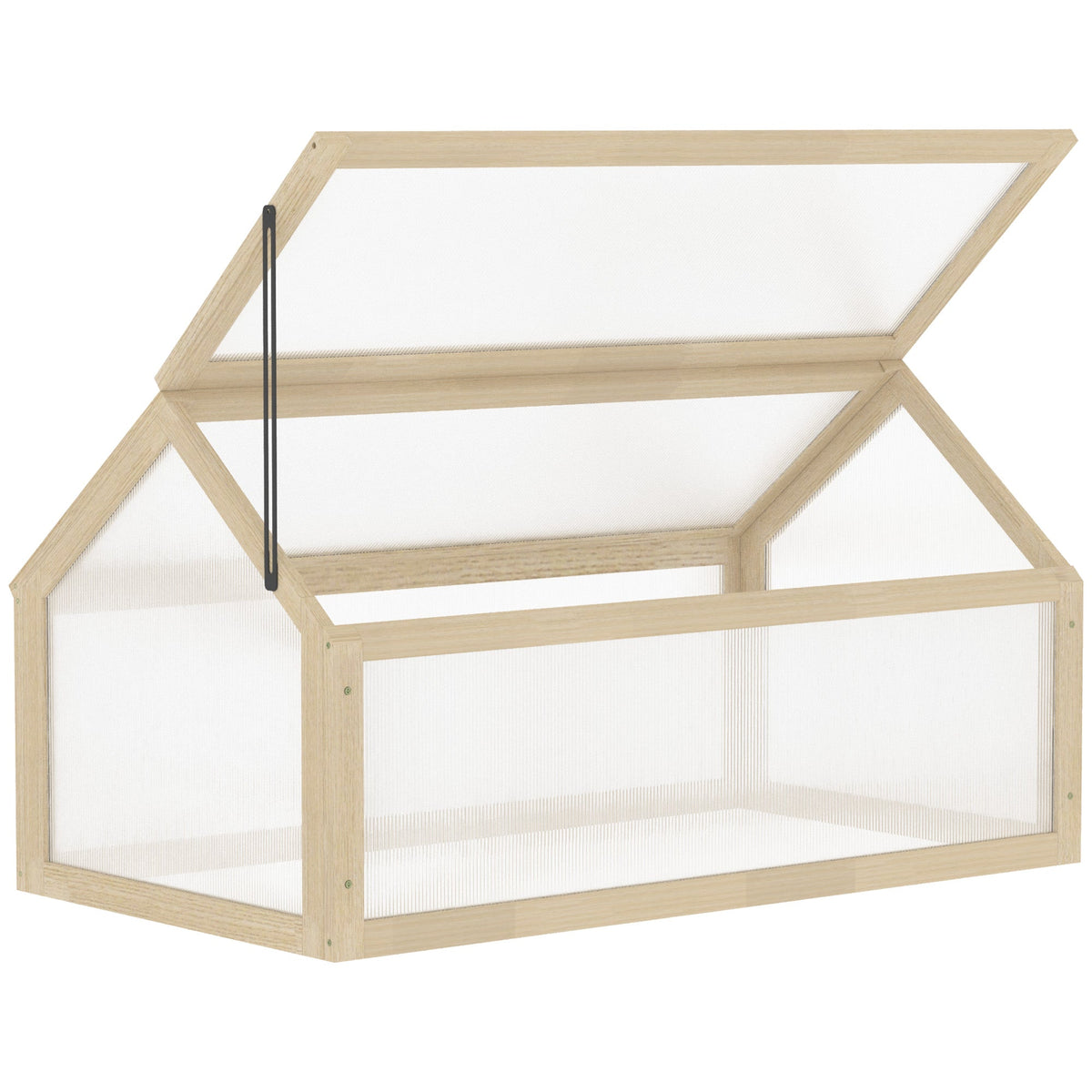 NookGrow All Season Cold Frame Planter for Winter Growing, 35.5" x 20.5" x 19.5", Natural Wood