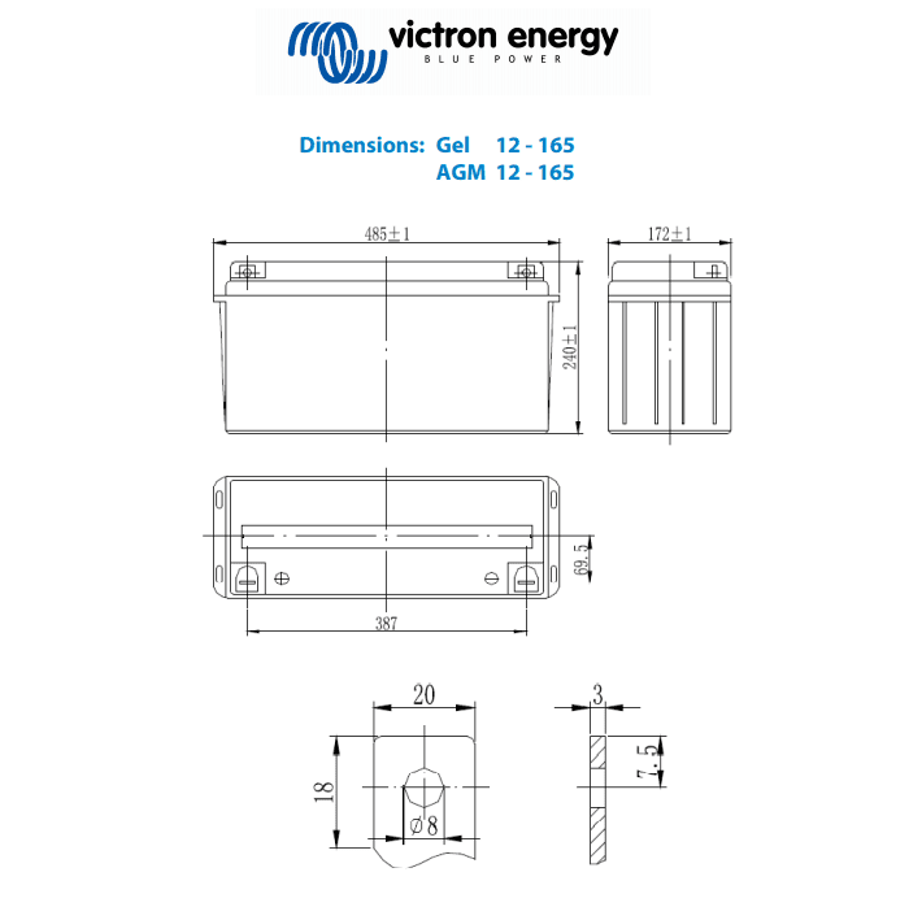 Victron 12V 165Ah Gel Deep Cycle Battery