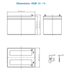 Victron 12V 14Ah AGM Deep Cycle Battery
