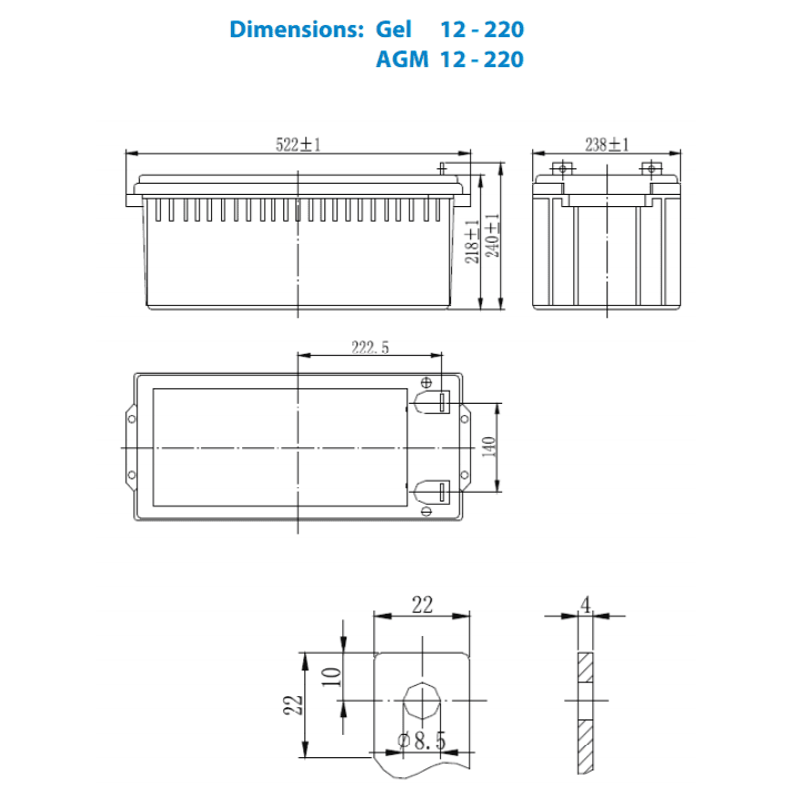 Victron 12V 220Ah AGM Deep Cycle Battery