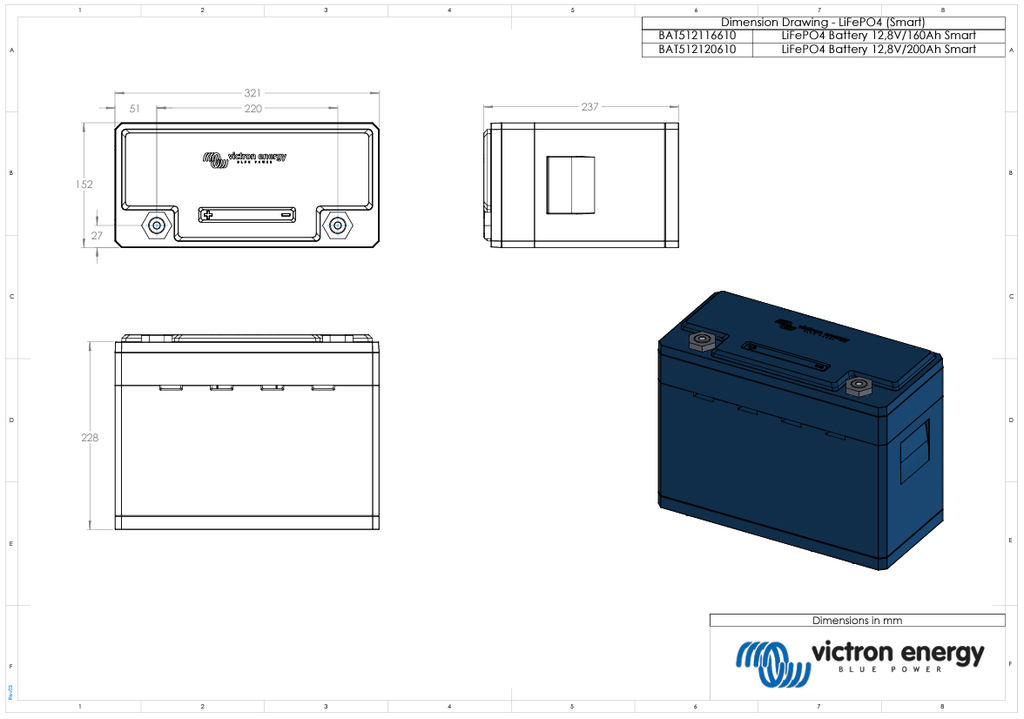 Victron 12V 200Ah Smart LiFePO4 Lithium Battery