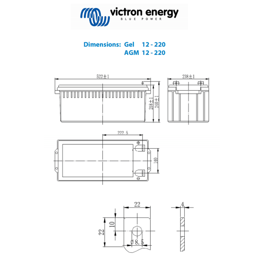 Victron 12V 220Ah Gel Deep Cycle Battery