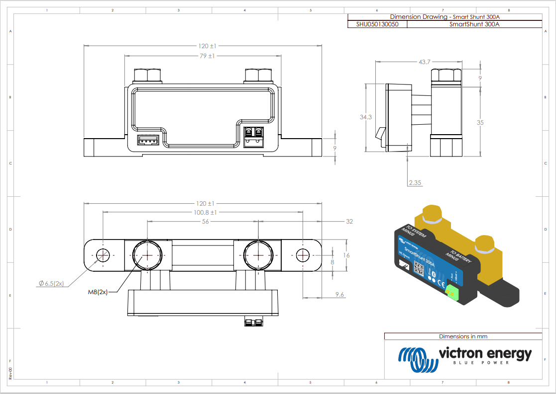 Victron 300A Smart Shunt (SmartShunt) Bluetooth Battery Monitor