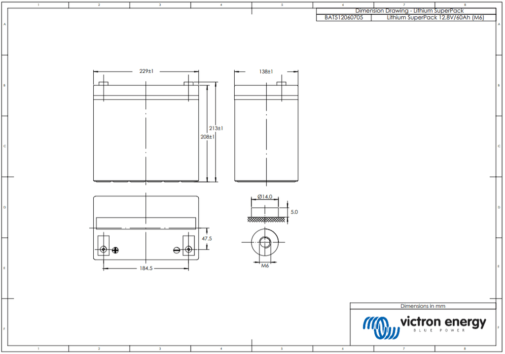 Victron 12V 60Ah SuperPack M6 Lithium Battery