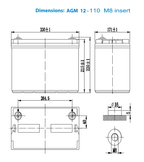 Victron 12V 110Ah AGM Deep Cycle Battery