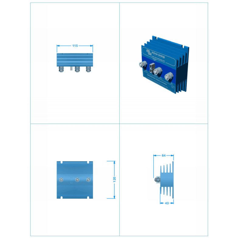 Victron 120A Battery Isolator Argodiode 120-2AC | 2 Batteries