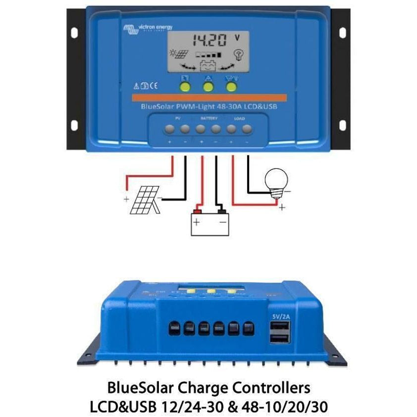 Victron 12/24V 30A BlueSolar PWM-LCD&USB Solar Charge Controller