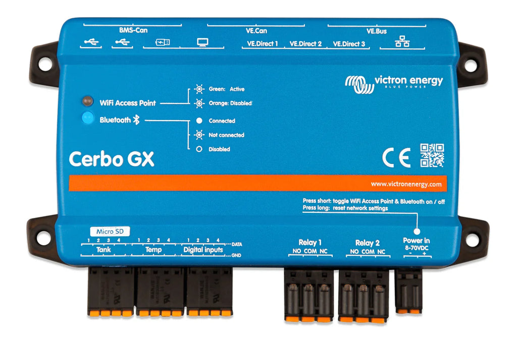 Victron Cerbo GX MK2 & GX Touch 50 System Bundle w/ 5m Extension & Temp Sensors