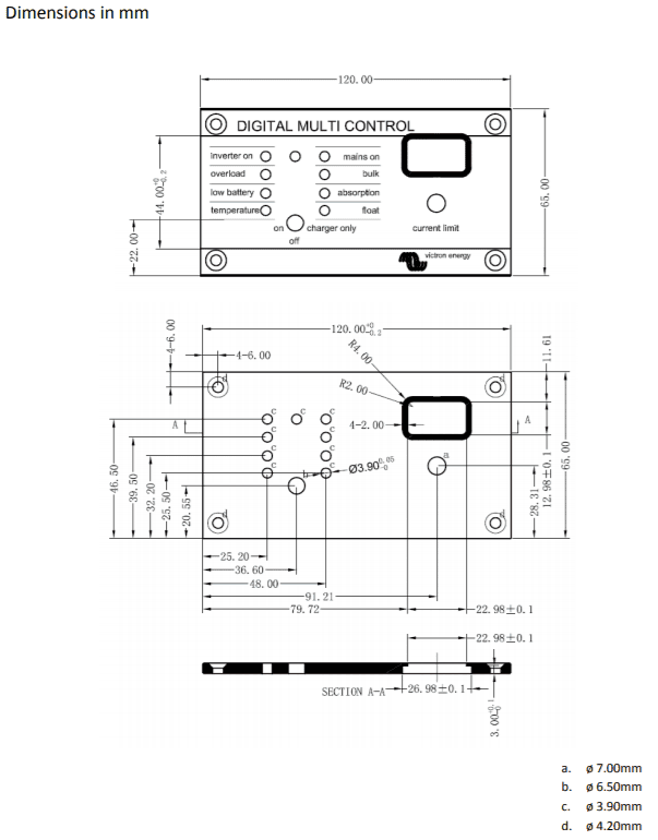 Victron Digital Multi Control 200/200A / MultiPlus Remote Panel