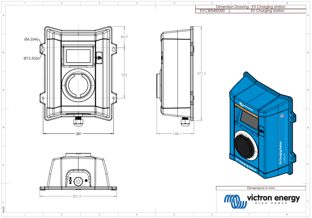 Victron 7.3/22kW Type 2 EV Charger / Charging Station