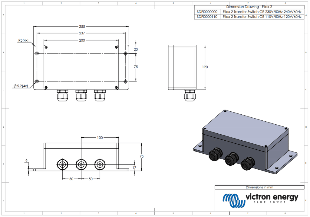 Victron 230V/50Hz Filax 2 Automatic Transfer Switch