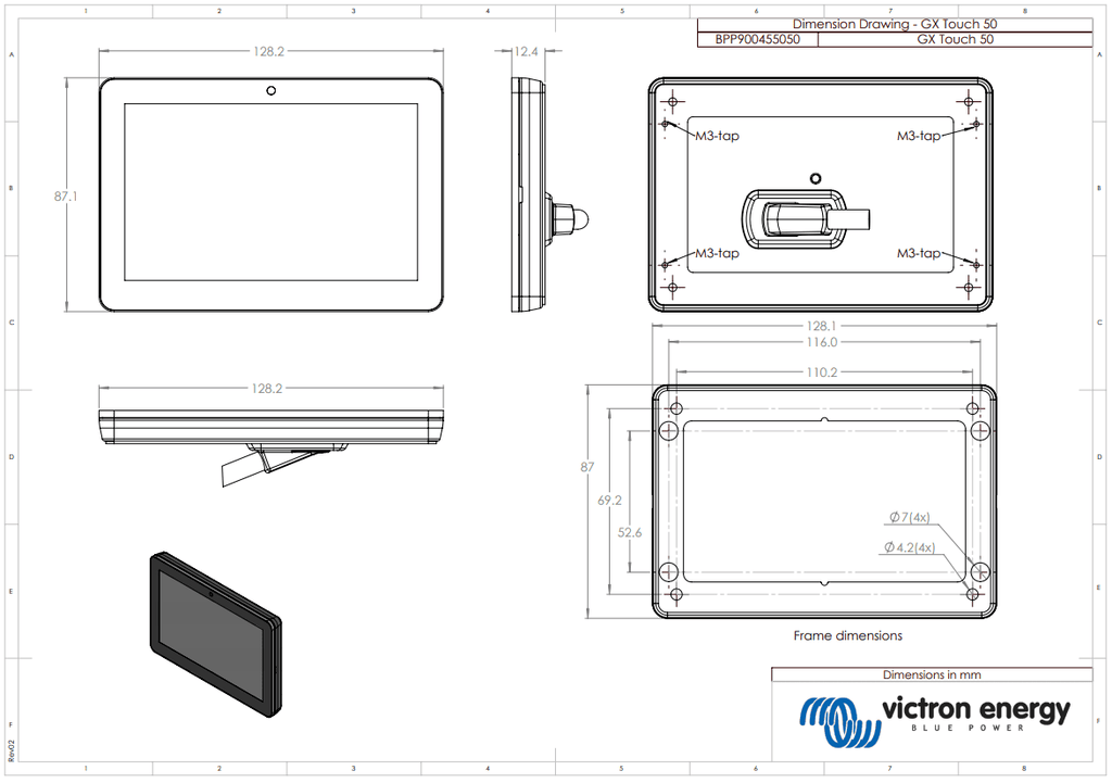 Victron Cerbo GX MK2 & GX Touch 50 System Bundle w/ 5m Extension & Temp Sensors