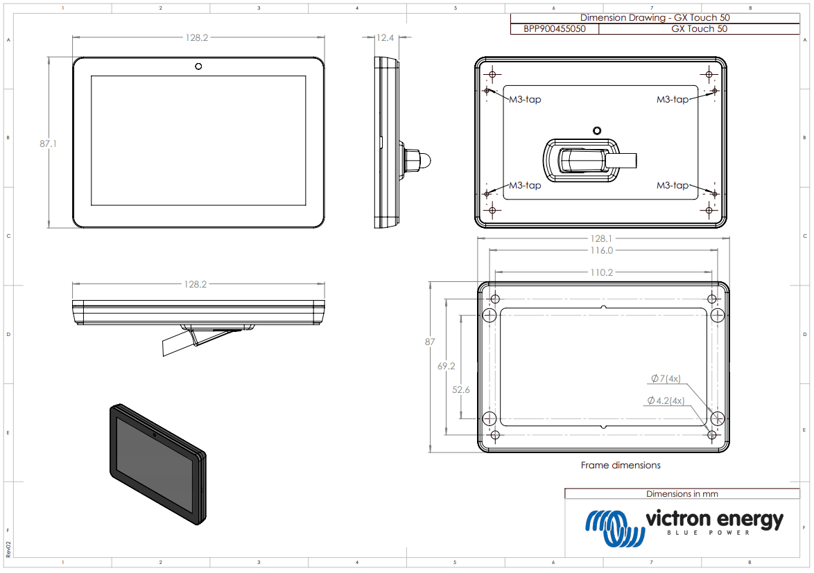 Victron Cerbo GX MK2 & GX Touch 50 System Bundle w/ 5m Extension & Temp Sensors