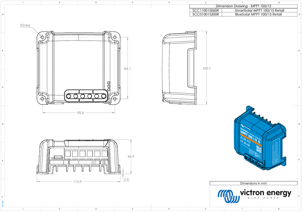 Victron 12/24V 15A BlueSolar MPPT 100/15 Non-Bluetooth Solar Charge Controller