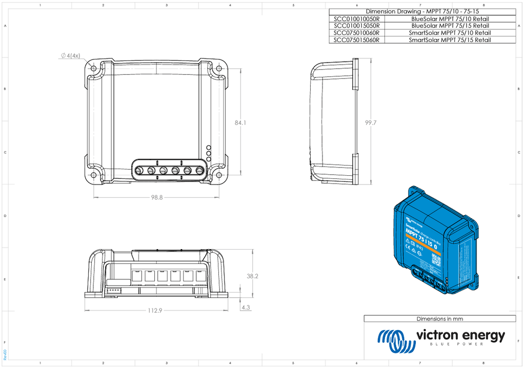 Victron 12/24V 15A BlueSolar MPPT 75/15 Non-Bluetooth Solar Charge Controller