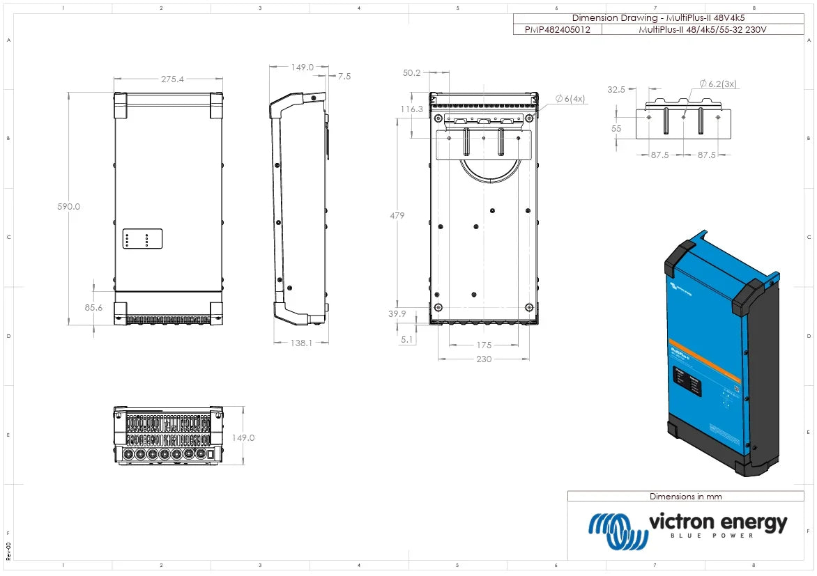 Victron 48V 4500W MultiPlus-II 48/4k5/55-32 Inverter/Charger