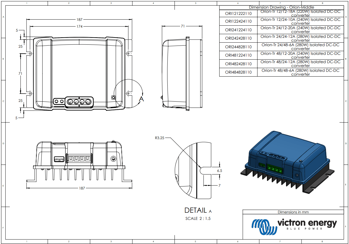 Victron 24V to 48V Orion-Tr 24/48-6A Isolated DC-DC Converter