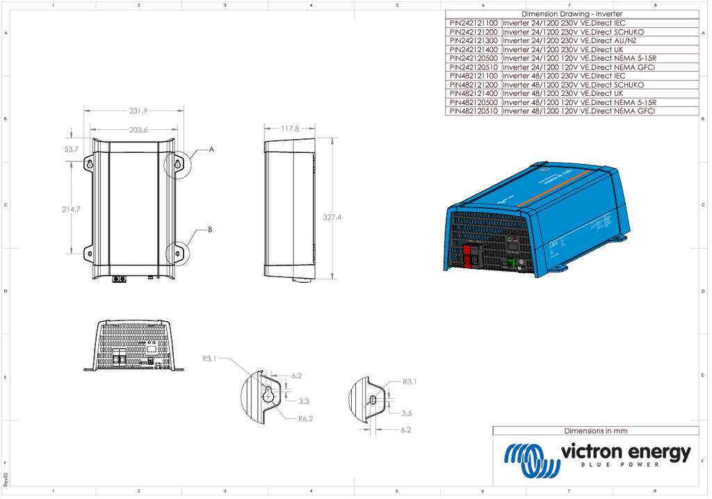 Victron 24V 1200VA VE.Direct Phoenix 24/1200 AU/NZ Inverter