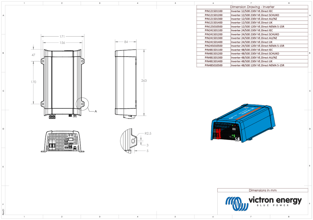 Victron 24V 500VA VE.Direct Phoenix 24/500 AU/NZ Inverter