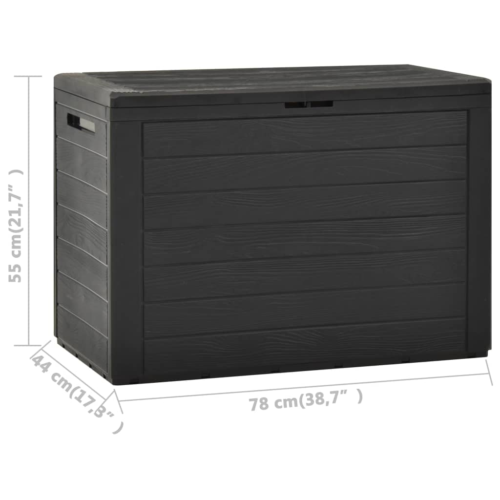 vidaXL Patio Storage Box Anthracite 38.7"x17.3"x21.7"