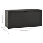 vidaXL Patio Storage Box Anthracite 45.7"x17.3"x21.7"