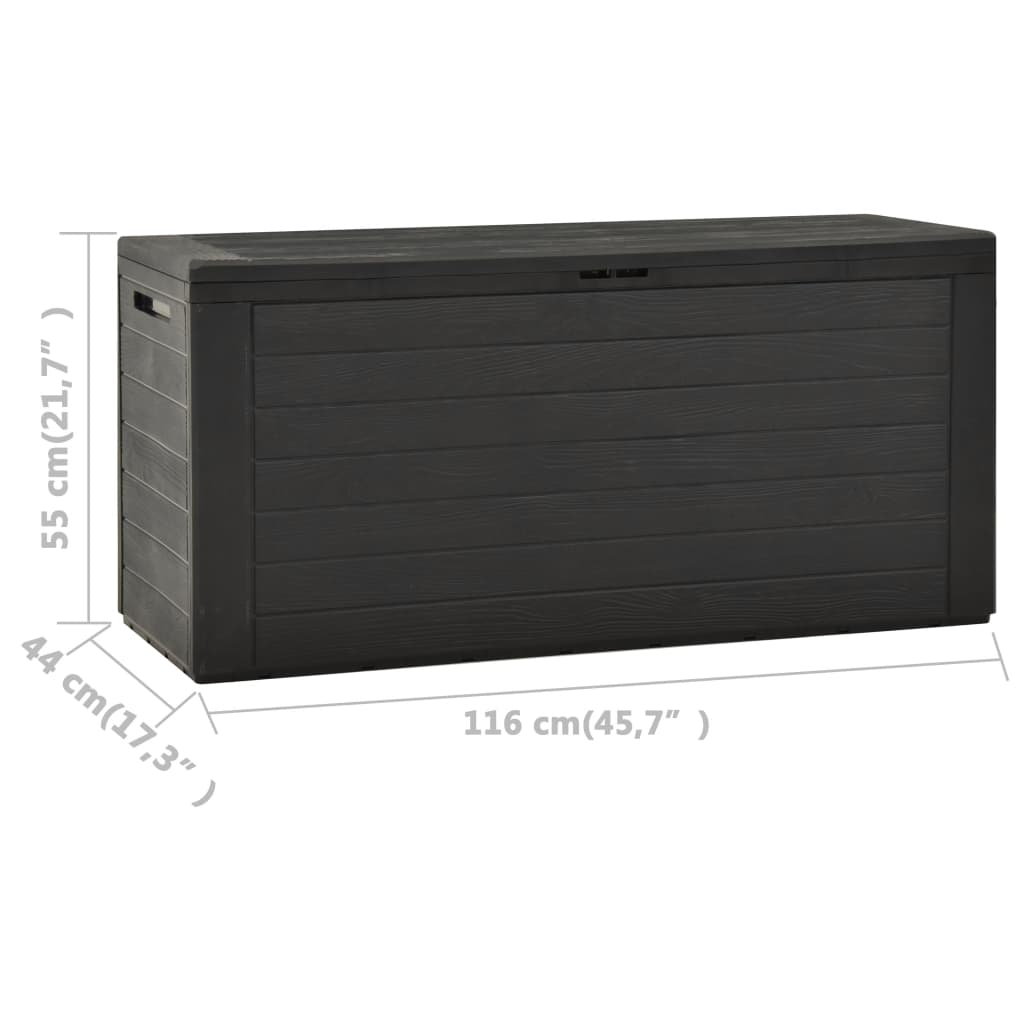 vidaXL Patio Storage Box Anthracite 45.7"x17.3"x21.7"