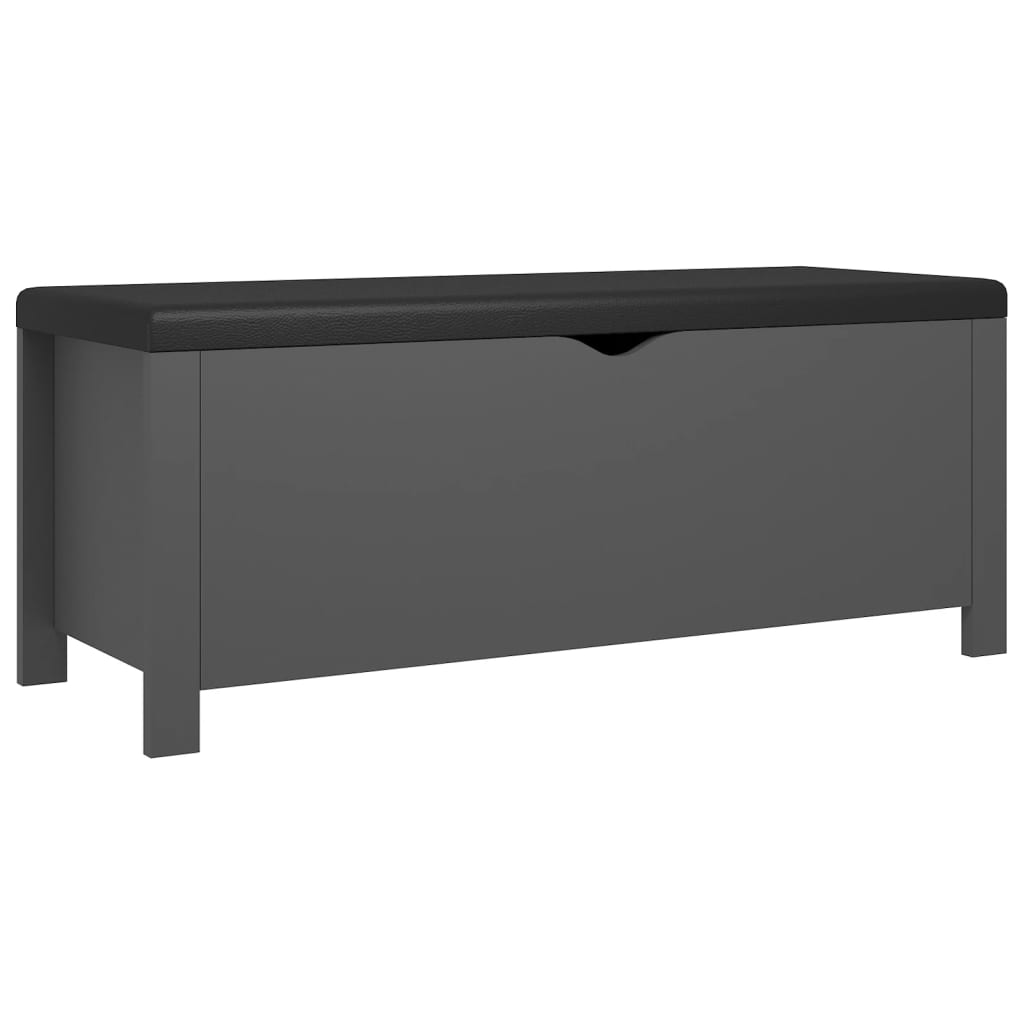 vidaXL Storage Box with Cushion Gray 41.3"x15.7"x17.7"
