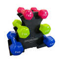 Muscle Motion Vinyl Dumbbell Set 1/2/3kg + Rack