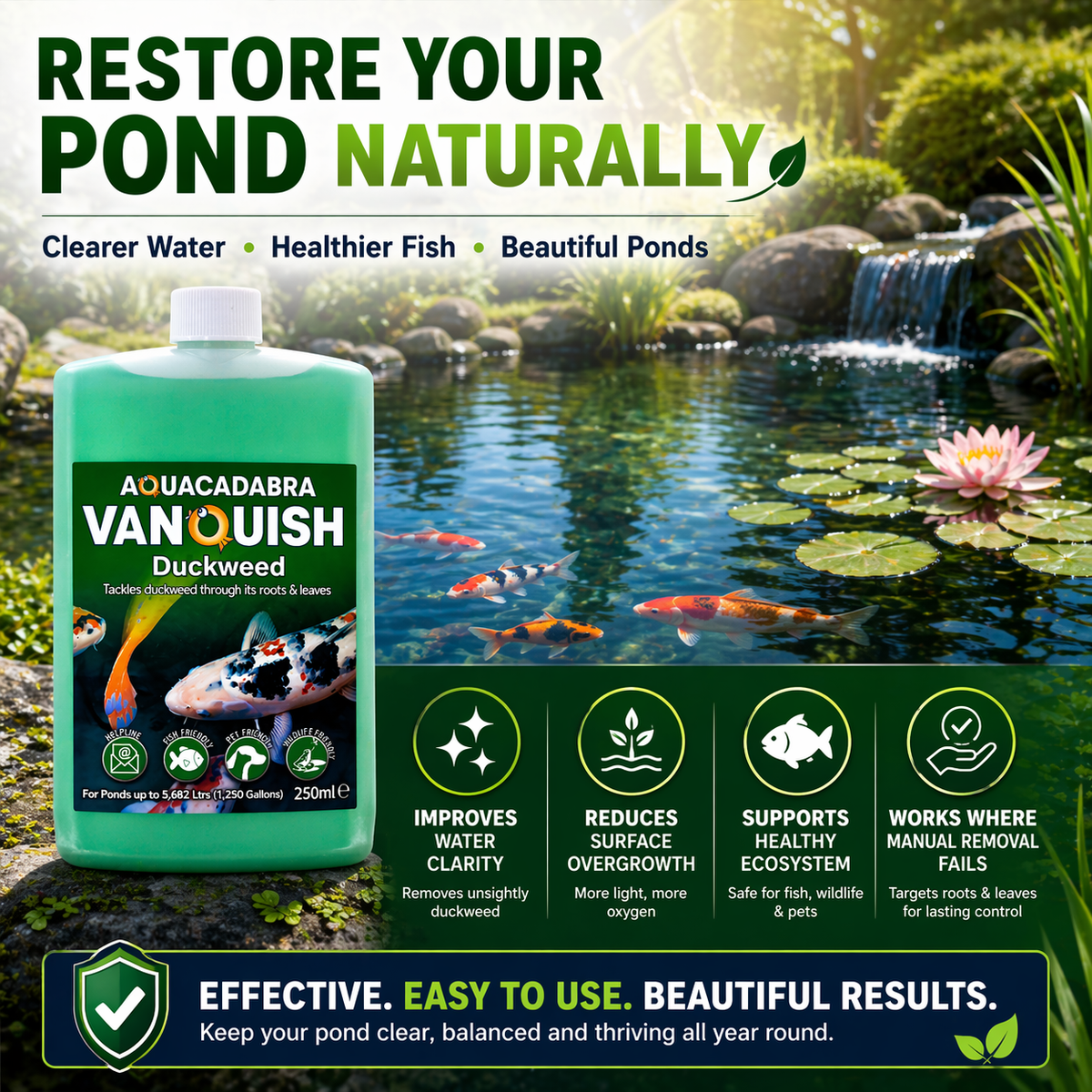 Aquacadabra Duckweed Remover for Aerated Ponds