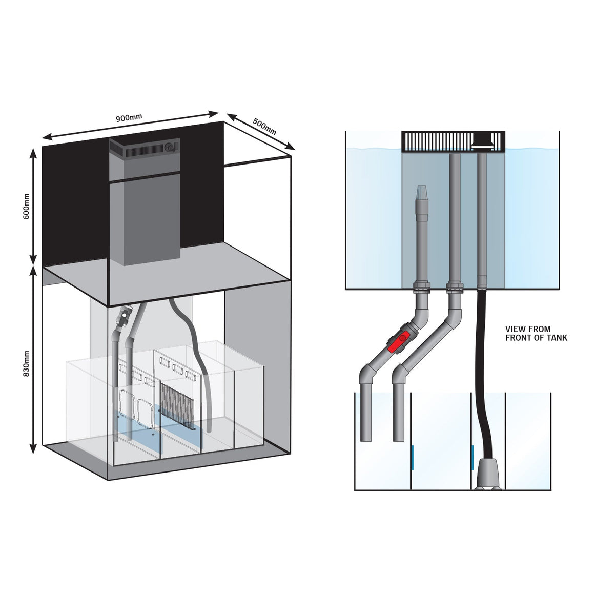 D-D Aqua-Pro Reef 900 Tank & Cabinet (Natural Oak)