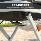 Outsunny Foldable Gas BBQ Grill with Side Table, Portable Gas Barbecue Grill with Thermometer, Grease Box, Wheels, 2.5 kW, Black