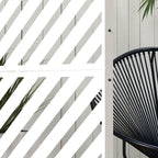 6.5FT Decorative Outdoor Divider, Metal Privacy Screen with Stand, Triangle Style, White