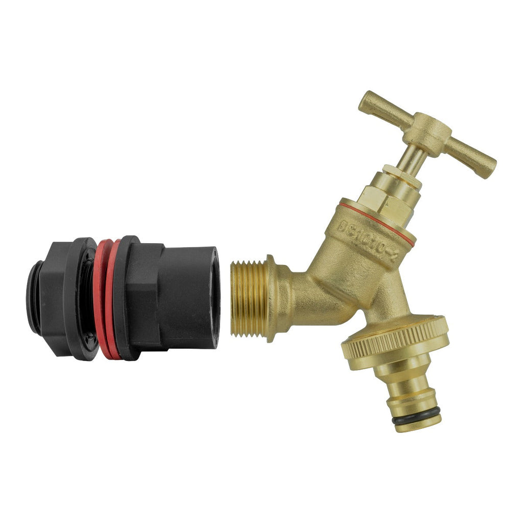 Water Butts Kit 1/2" with Brass Tap & Snap On