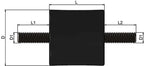 M10 Anti-Vibration Mount Male-Male – 50mm x 40mm Rubber Bobbin Mount (55 Shore)