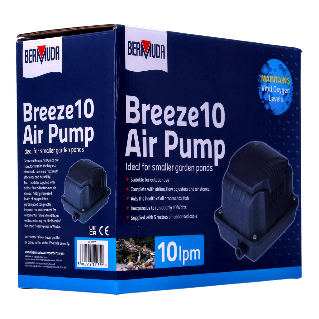 Bermuda Breeze Pond Air Pump 10-40L, Quiet & Efficient