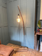 Whiskey Stave Floor Lamp | Reclaimed Oak Rustic Standard Lamp UK