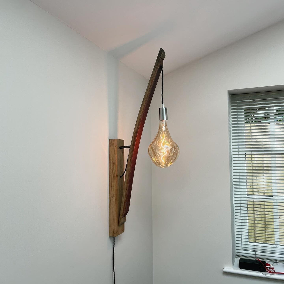 Whiskey Stave Wall Light | Reclaimed Oak Barrel Rustic Wall Lighting UK