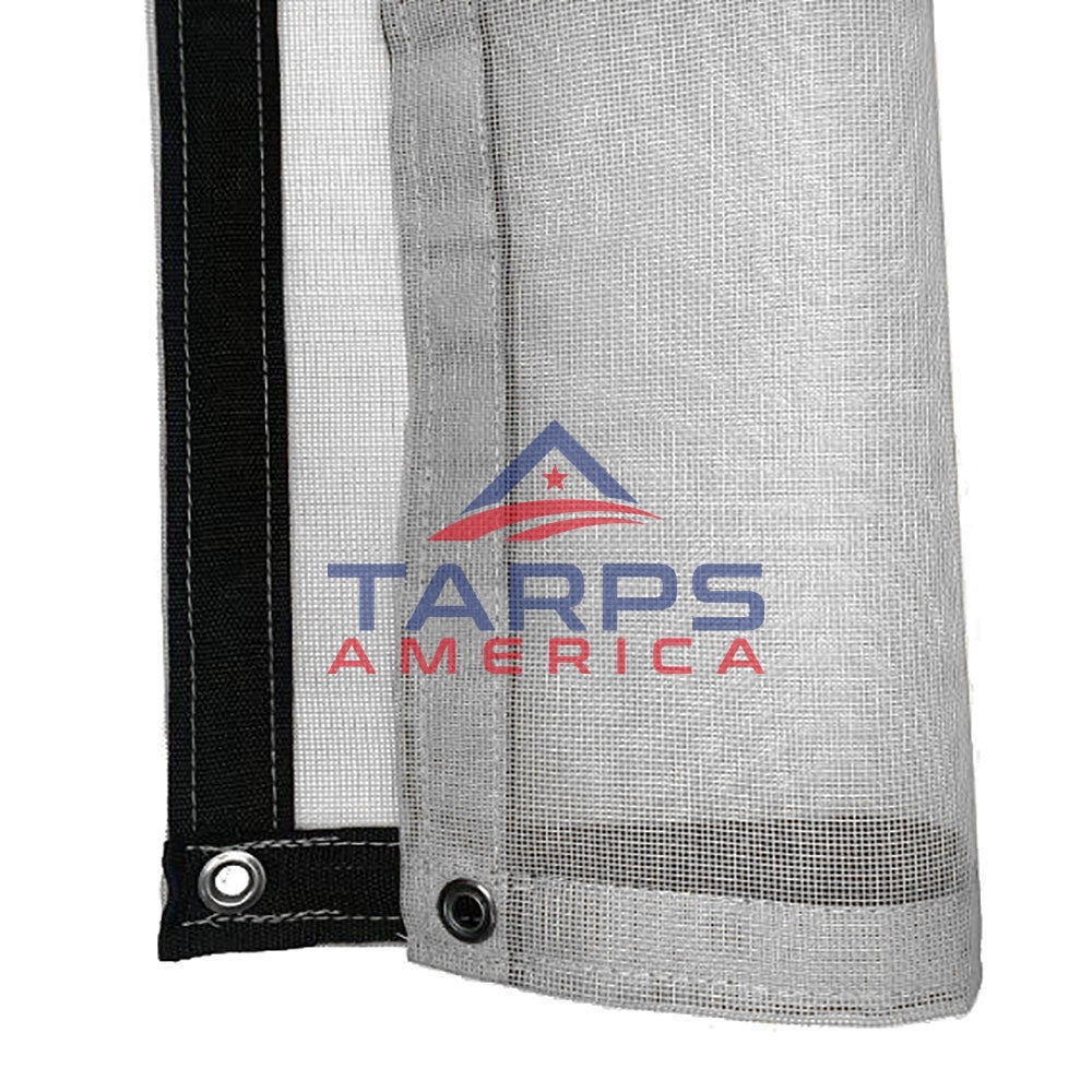 White 10 oz. Heavy Duty Vinyl Coated Mesh Tarp by ShadeMax®