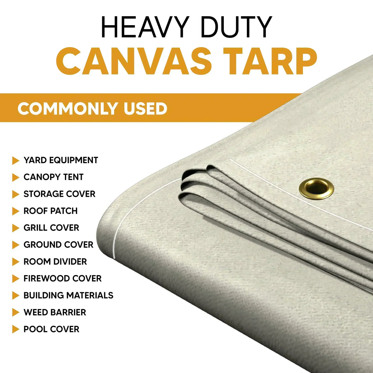 White Canvas Tarp 10' x 10'