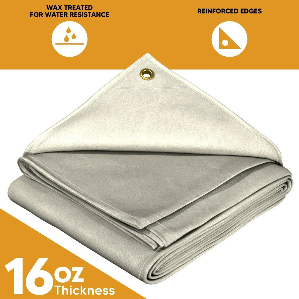 White Canvas Tarp 16' x 20'
