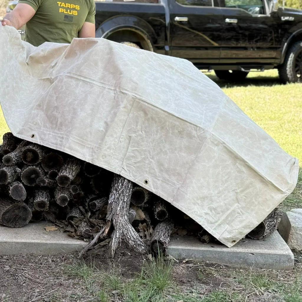 White Canvas Tarp 5' x 7'