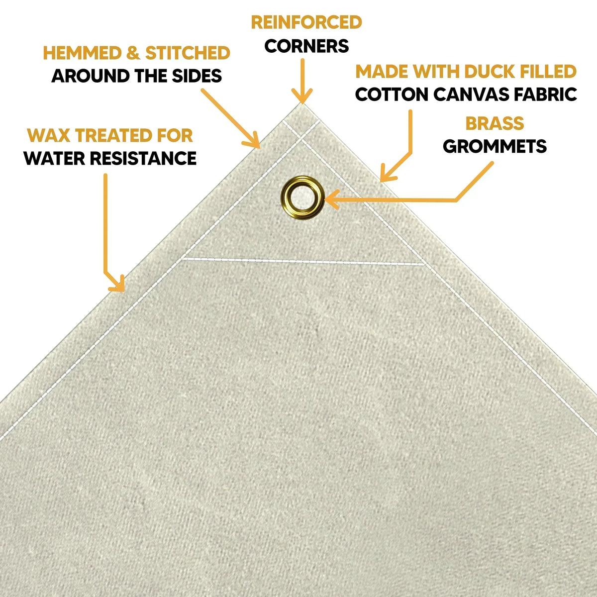 White Canvas Tarp 5' x 7'