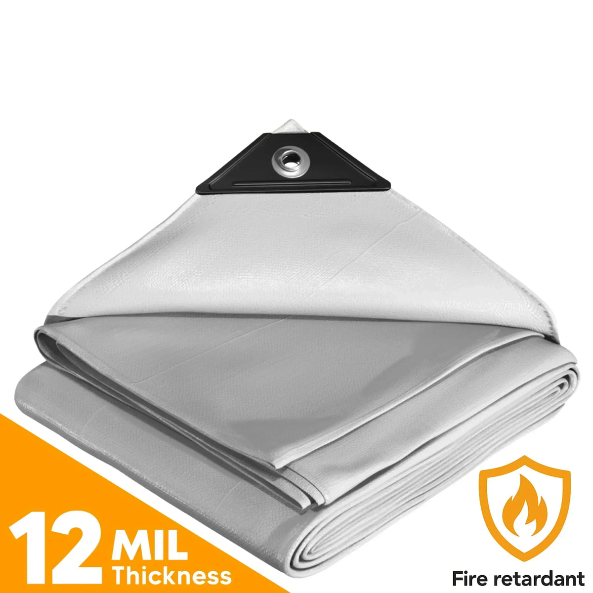 White Fire Retardant Tarp 10' x 20'