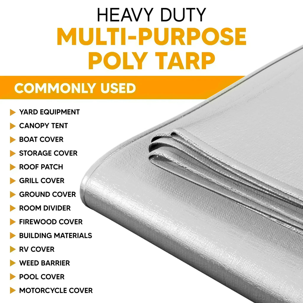 White Poly Tarps 10' x 10' - Case of 10