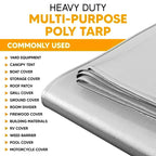 White Poly Tarps 10' x 12' - Case of 8