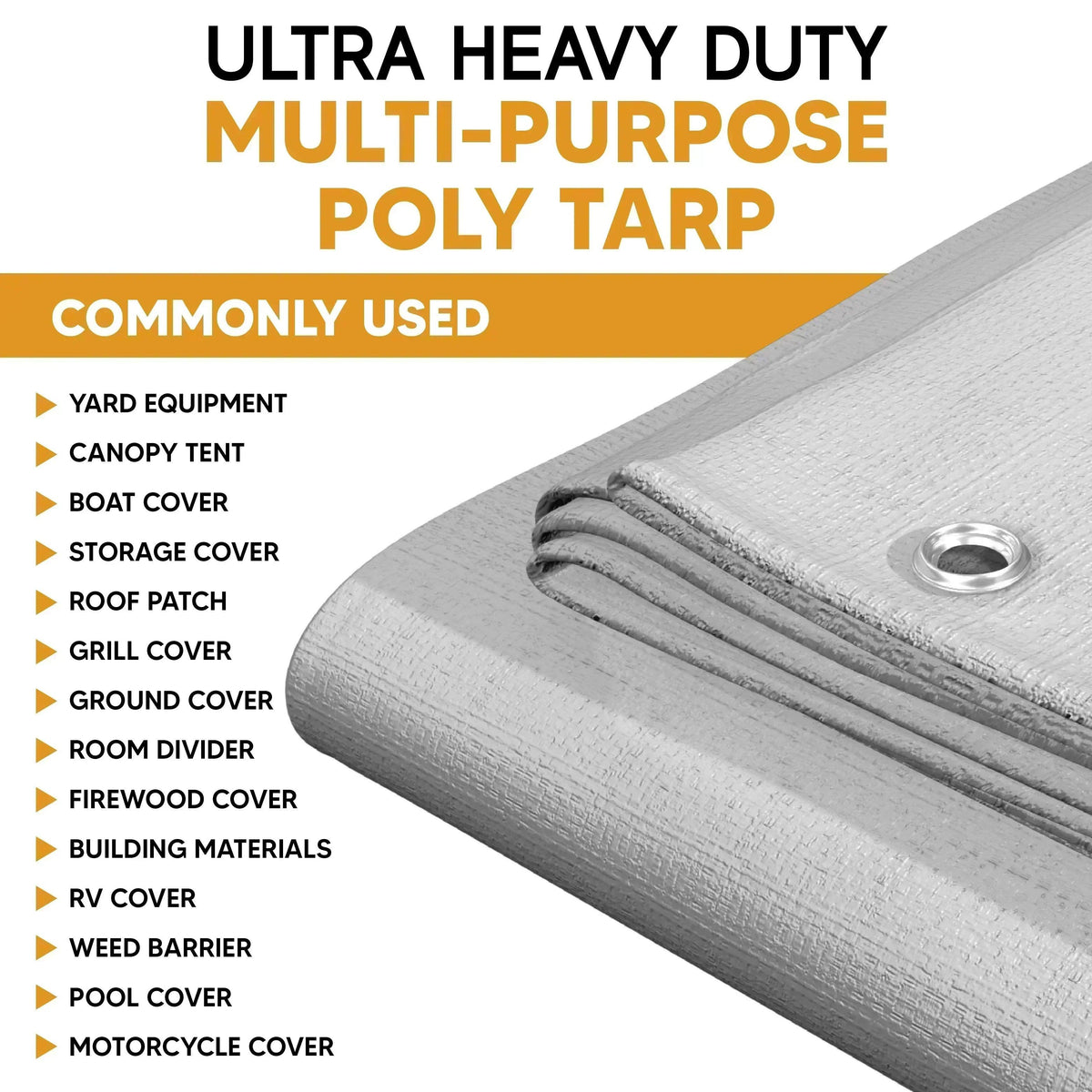 White/Silver Poly Tarp 26' x 40' - Case of  1