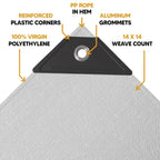 White/Silver Poly Tarp 8' x 10'